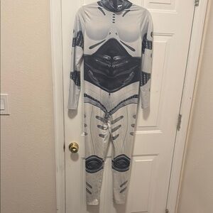 Futuristic White and Black Costume Bodysuit